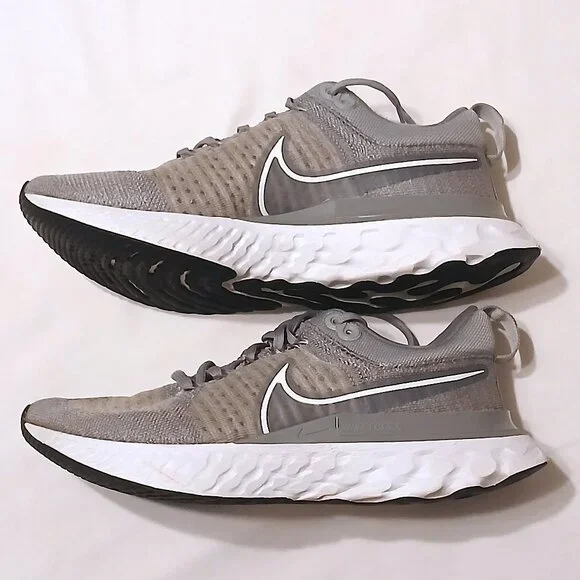 Nike React Infinity Run Flyknit Running Shoes – Gray & White - Size 8.5 - Picture 4 of 8
